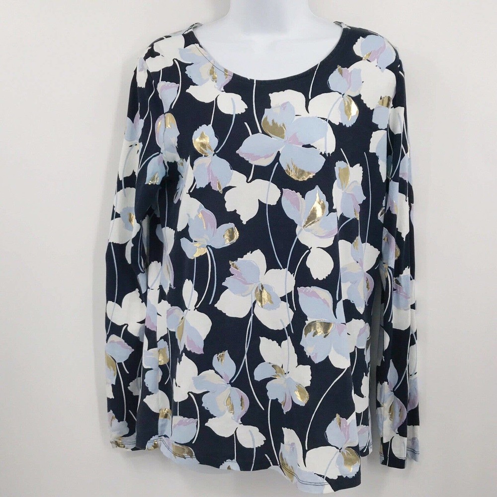 Ann Taylor Factory Women's Size Medium Long Sleeve Floral Shirt